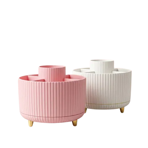 Makeup Brush Holder | Portable 360° Rotating Desk Organizer